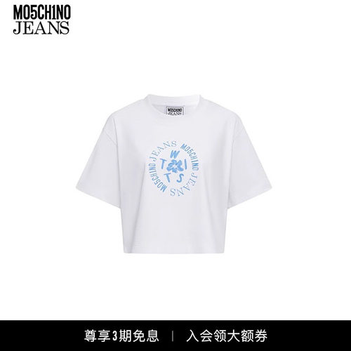M05CH1N0 JEANS 女士Twist短款T恤 MOSCHINO