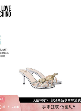 【礼物低至5折】Love Moschino  Sleek Bow蝴蝶结细高跟凉鞋