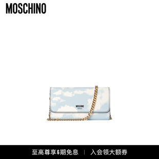 Moschino 女士字母印花云朵图案链条包 莫斯奇诺