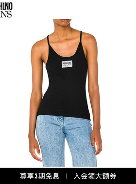 M05CH1N0 JEANS  女士徽标贴饰罗纹背心MOSCHINO