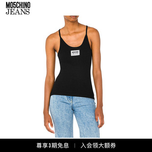 M05CH1N0 JEANS  女士徽标贴饰罗纹背心MOSCHINO