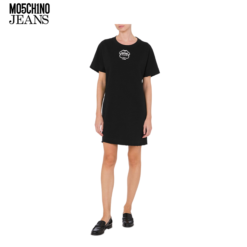 M05CH1N0 JEANS 25春夏女士印有徽标棉质连衣裙