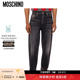 特享倒计时 Moschino 莫斯奇诺 男士 黑色棉质牛仔长裤