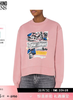 【礼物】M05CH1N0 JEANS女士Punk Print 朋克图案印花卫衣