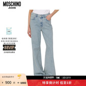 特享倒计时 Moschino Jeans 女士轻便牛仔裤 徽标印花长裤