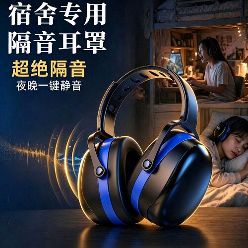 宿舍隔音降噪耳罩睡眠睡觉工业级