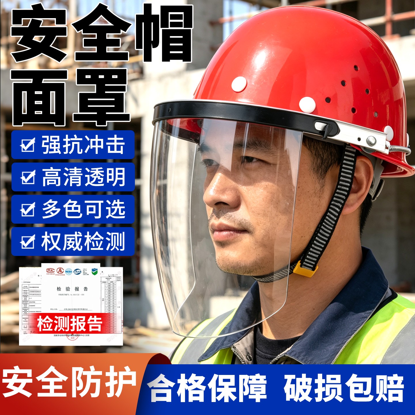 安全帽面罩电焊专用防护安全帽式