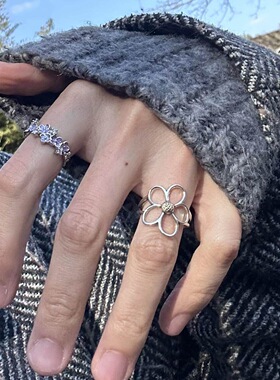 雏菊轻奢开口食指戒女