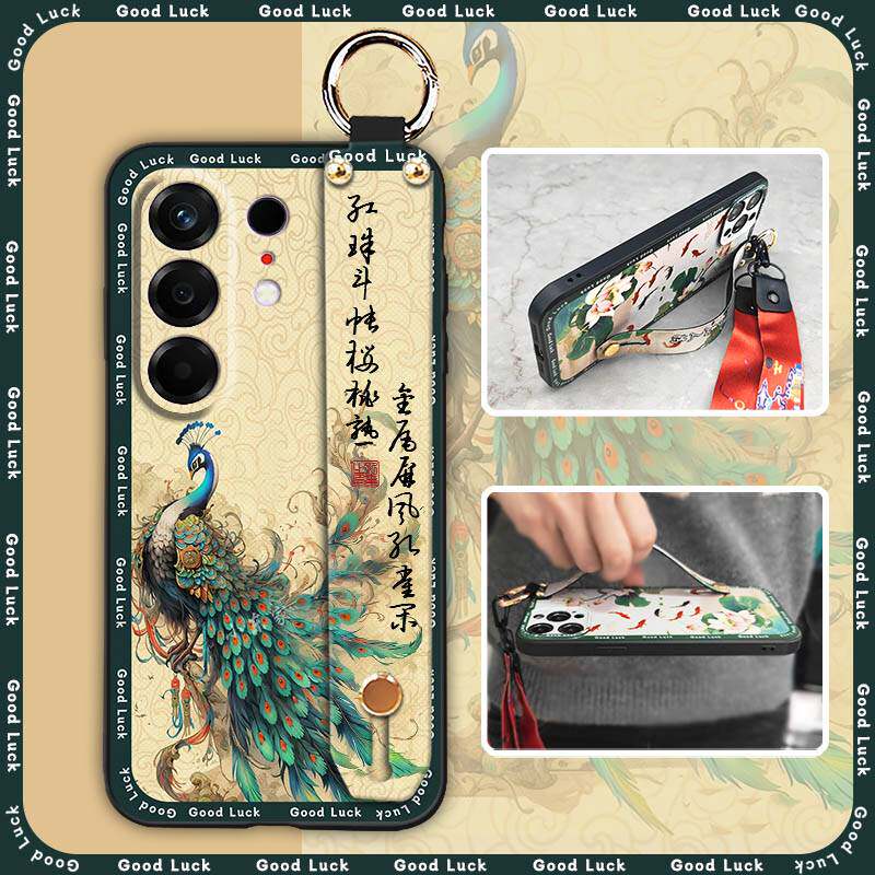 适用Tecno Camon50 4G/传音CN5手机壳莲花质感牡丹妈妈新款腕带