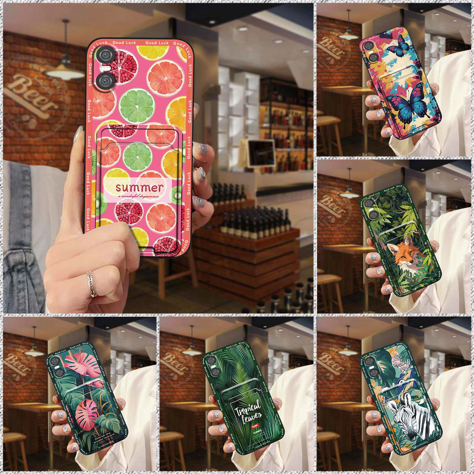 适用索尼Xperia10 VI/6代手机壳身份证涂鸦可爱全包边散热卡包