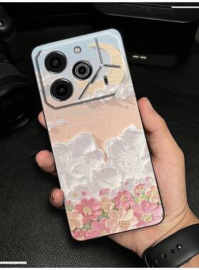 适用Tecno Pova6 Pro/Li9手机壳女涂鸦男女款全包边奢华趣味花