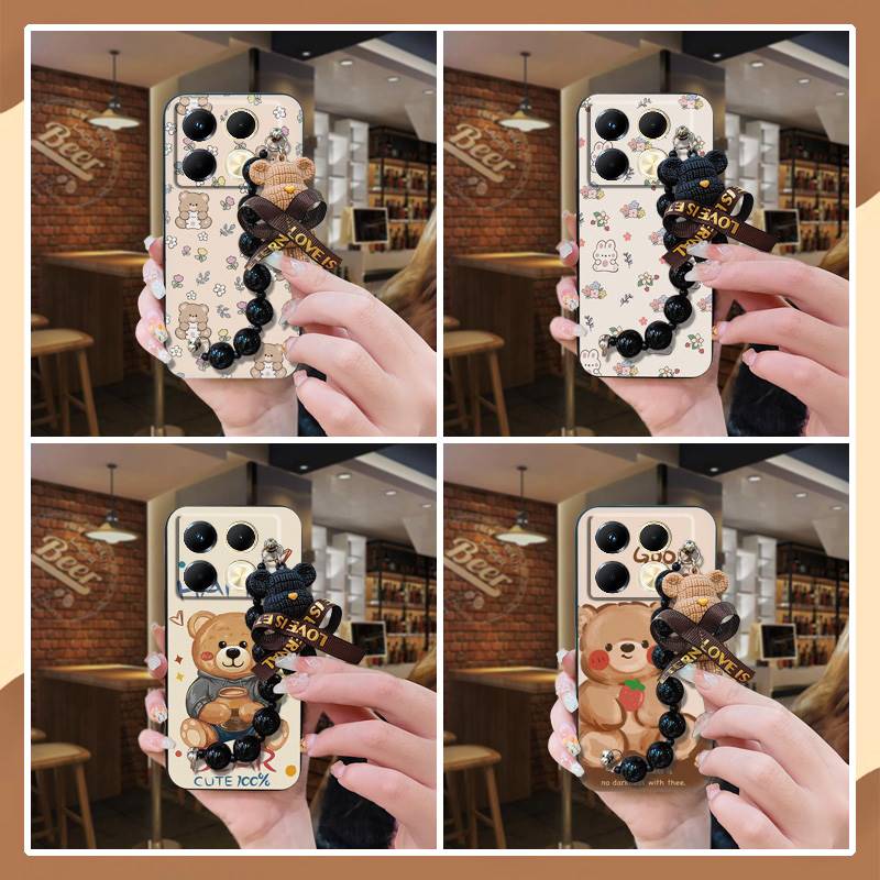 适用infinix Note40 5G/X6852手机壳男女款质感黑珍珠挂饰简约