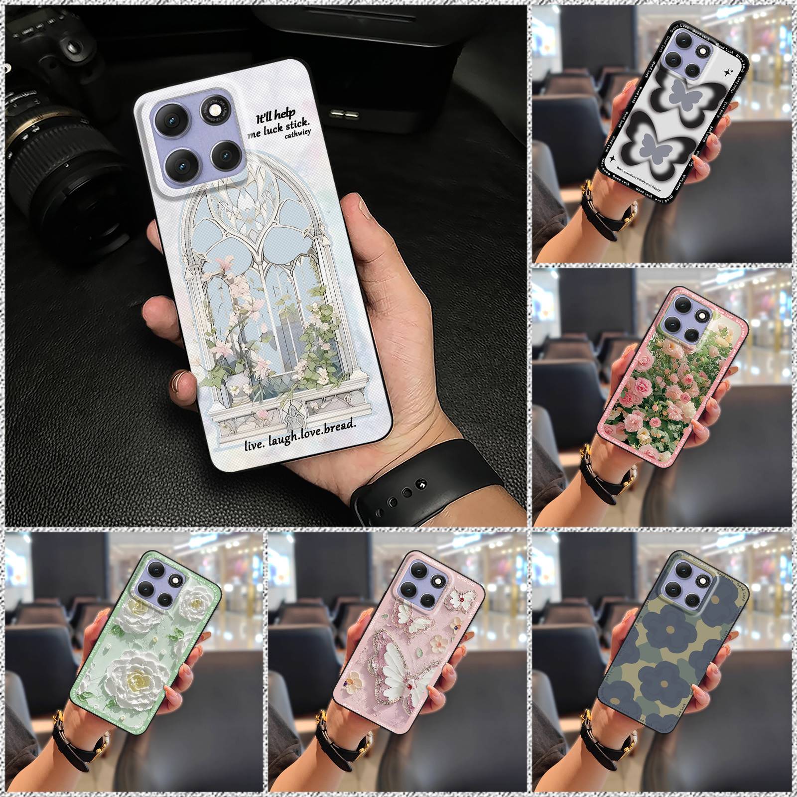 适用MOTO G86 Power 5G手机壳动漫涂鸦搞怪散热全包边创意简约花