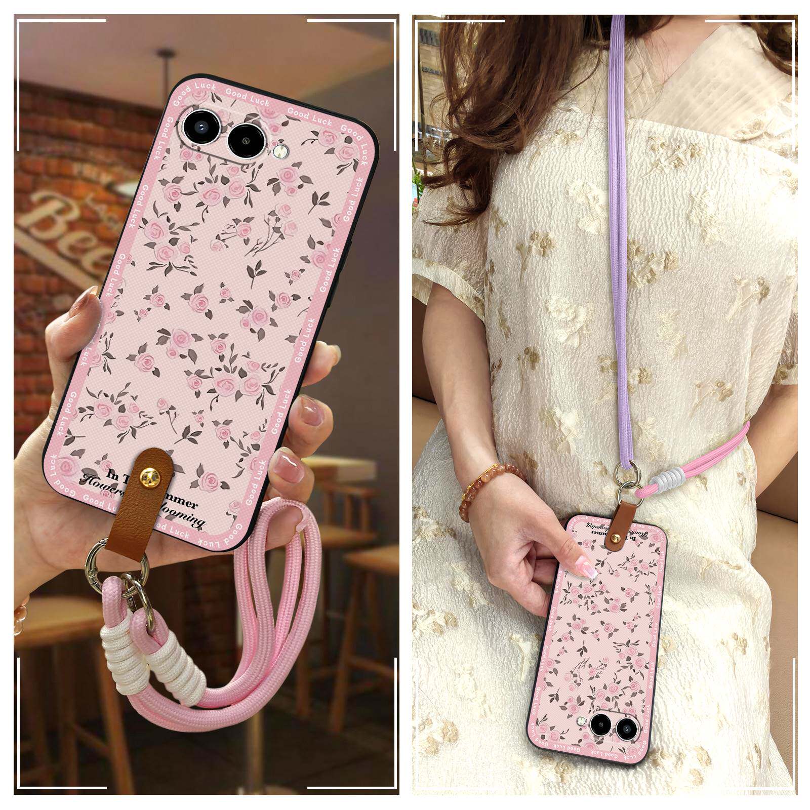 适用TCL T-Mobile Revvl8/T Phone3手机壳全包边花朵双色女款