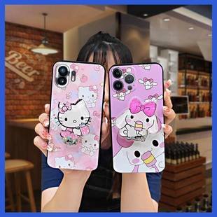 适用Nothing Phone2手机壳质感液态硅胶旋转趣味防尘情侣纯色