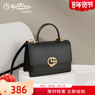 金利来正品女包2026新款时尚小方包真皮单肩女包通勤斜挎手提包潮