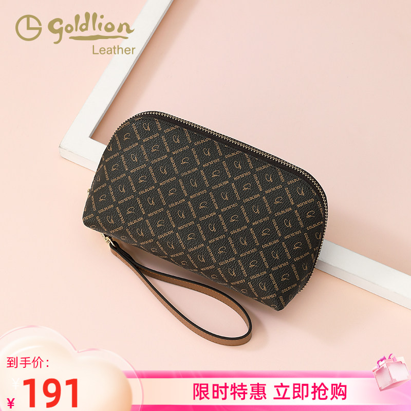 金利来复古百搭女包钱包手拿包时尚新款女士PVC印花手机包零钱包