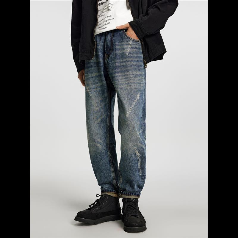 秋冬新款锥形小直筒牛仔裤