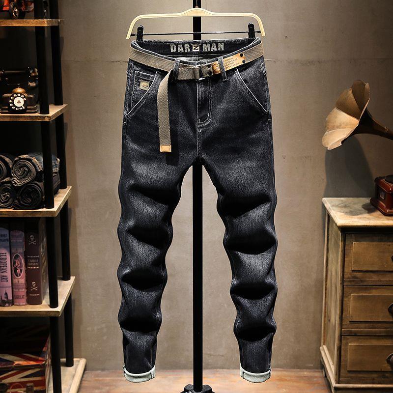 秋冬款弹力斜插袋牛仔裤男