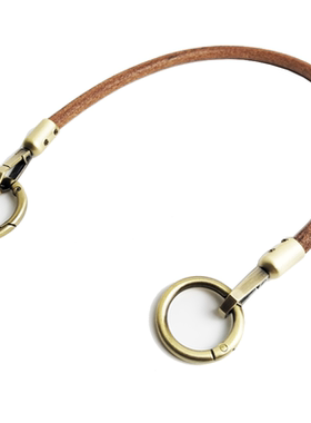 8mm粗手工圆牛皮绳金属挂扣包带提手腕拎带子单肩斜跨DIY包配件