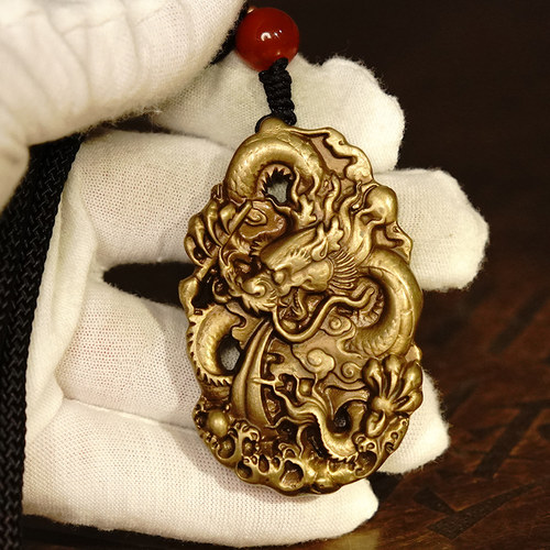 铜臻艺术全铜龙牌盘玩手工把玩件