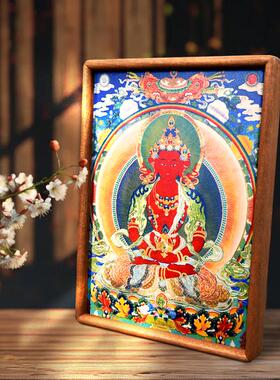 长寿佛铜雕画桌面摆件