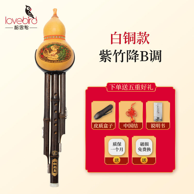 相思鸟葫芦丝乐器三音音降B调防摔白铜紫竹可拼插降b调初学XS2153怎么看?