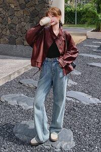 【新款】安克拉红短款皮衣2C293-Q787-P150-K218图片