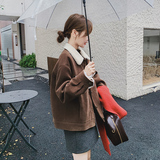 咖色美拉德短款翻领短外套2025冬季韩系设计感小个子气质显瘦棉服，女装棉衣/棉服，2C293