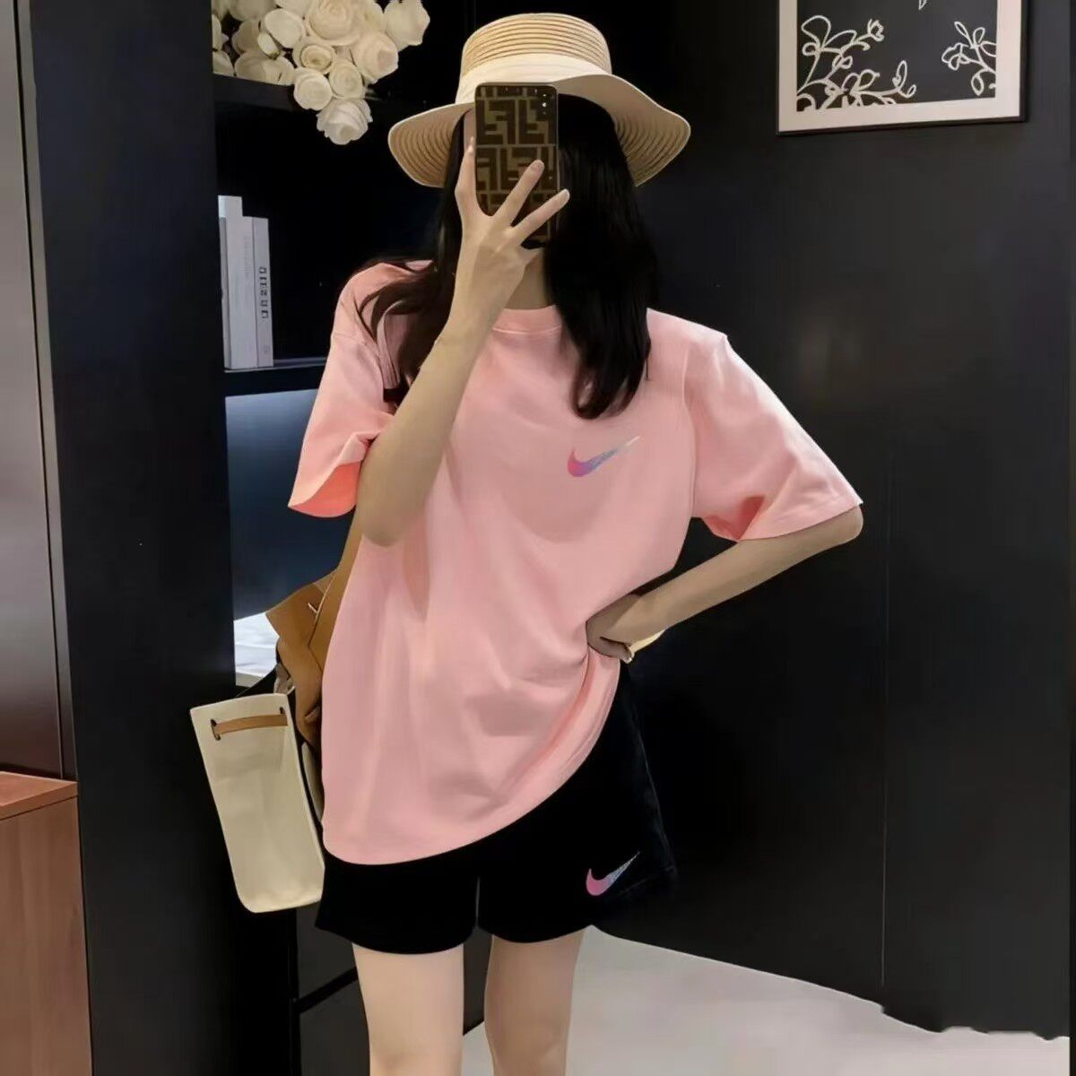 2026夏季短袖T恤休闲运动套装女短裤宽松纯棉透气亲肤跑步两件套