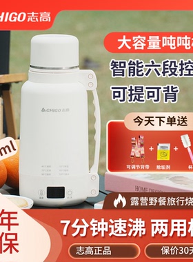志高大容量加热吨吨杯调温烧水壶露营酒店烧水杯婴儿外出旅行神器