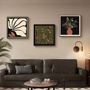 法式中古风客厅沙发背景墙装饰画小众艺术餐厅壁画高级感抽象挂画