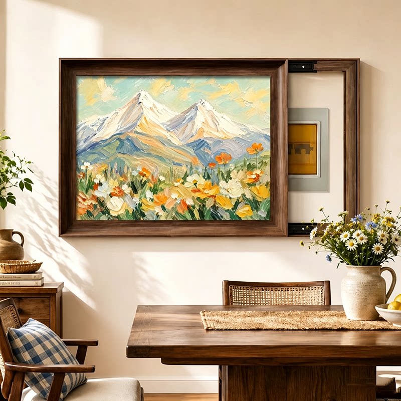 中古风电表箱装饰画2026新款配电箱遮挡挂画风景电闸多媒体盒壁画
