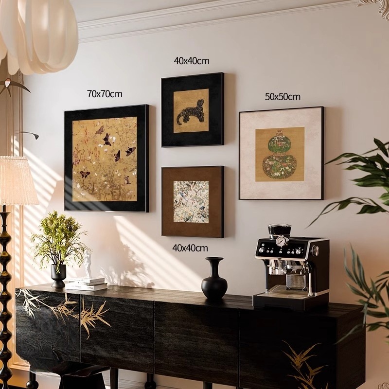 中古风客厅餐厅高级感装饰画复古