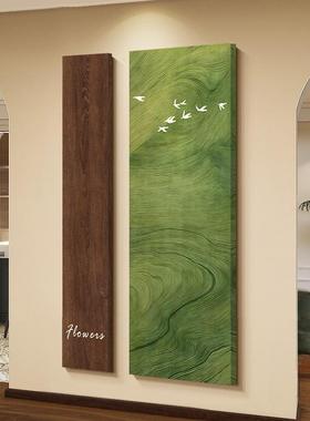 中古风玄关装饰画法式绿色走廊过道挂画复古艺术入户正对门壁画