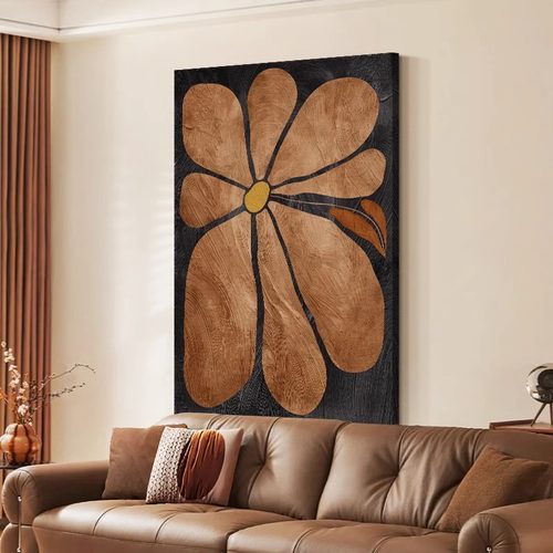 新款中古风客厅挂画抽象花卉艺术