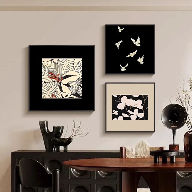 极简抽象餐厅装饰画中古风壁画