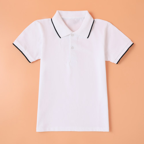 夏季白色短袖POLO衫校服园服