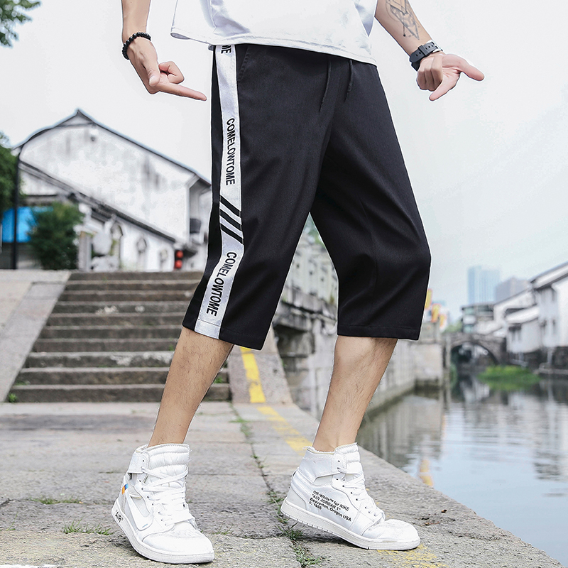 热销8件假一赔三短裤男夏季休闲宽松7分裤子学生韩版潮流运动中裤夏天男士七分裤