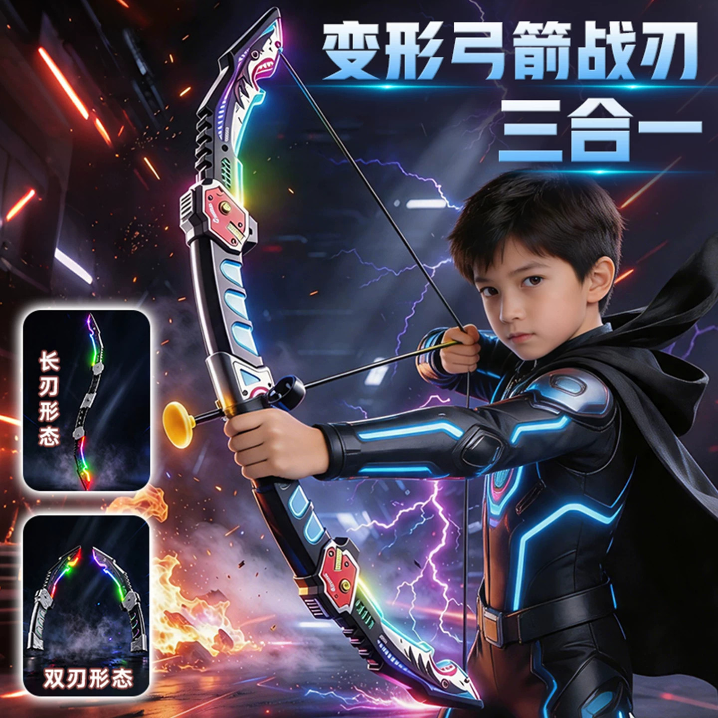 【三合一】弓箭光剑玩具旋转光剑
