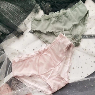 清仓回馈 三角仙女范#可爱性感日系甜美网纱诱惑荷叶边低腰女内裤