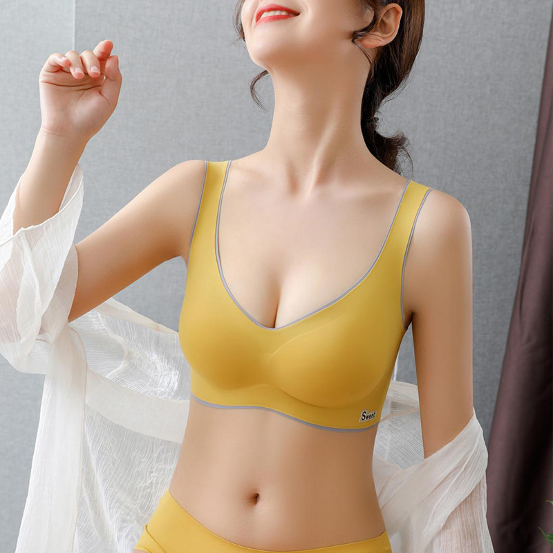泰国乳胶内衣女无钢圈背心美背