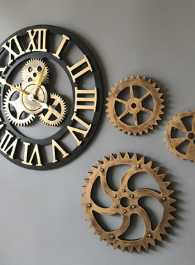 复古工业风齿轮装饰品酒吧咖啡厅壁饰挂件网咖齿轮钟表背景墙软装