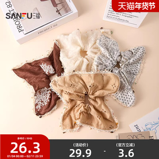 三福牧歌挂饰方巾圈发束单个 休闲时尚发饰头饰配饰发圈853686