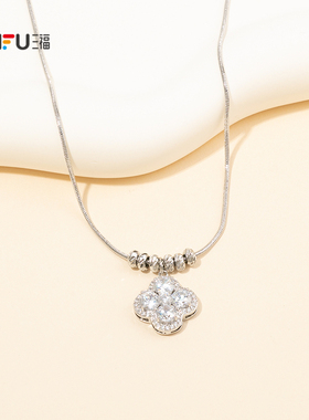 三福休闲微光多配件短项链单条 清新闪耀首饰配饰链条852031