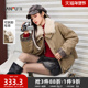 三福厚外套女2025新款 848677 派克服女装 冬季 保暖毛绒翻领宽松短款
