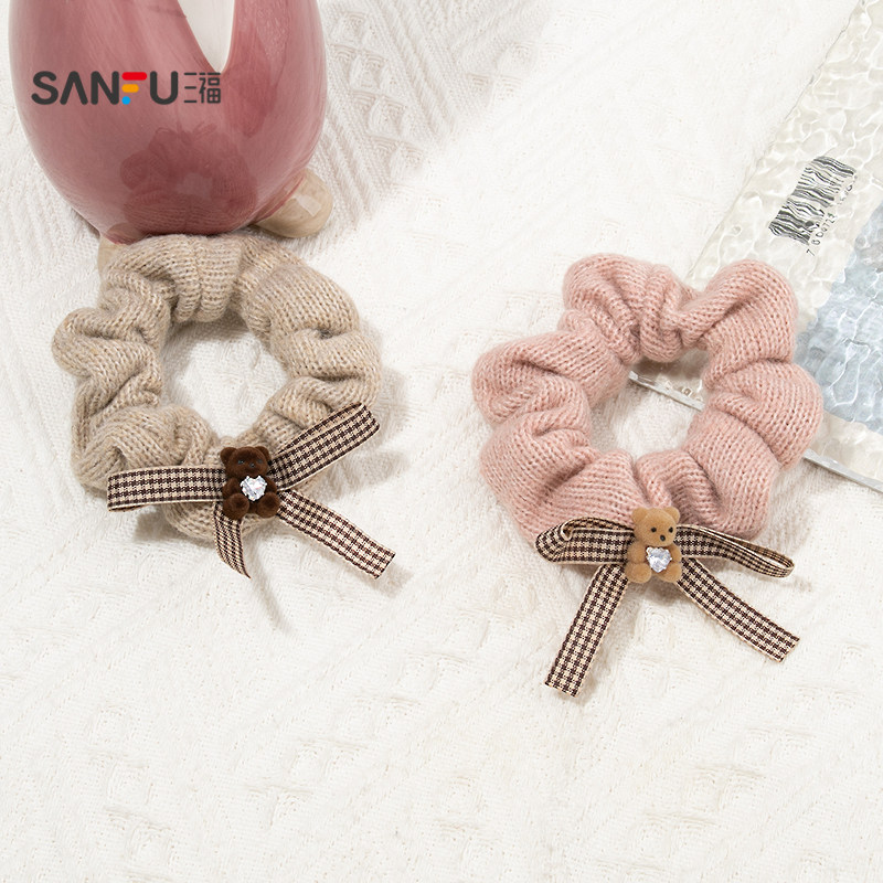 三福针织小熊织带圈发束单个 可爱甜美发饰配饰头饰发圈848118,饰品/流行首饰/时尚饰品新,发饰,淘宝优惠券,粉丝福利购,淘宝优惠卷