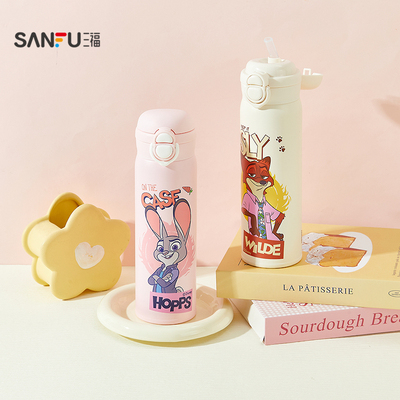 三福疯狂动物城乐思不锈钢杯保温杯500ML 创意时尚杯850890