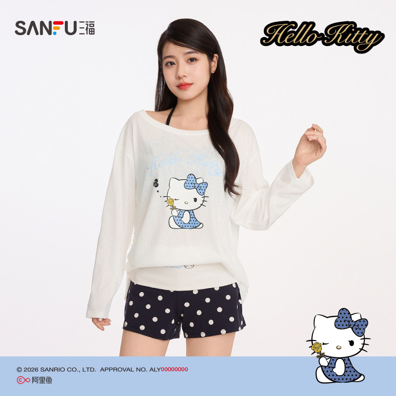 【HELLO KITTY官方正版授权系列】女夏季罩衫宽松单衣522836