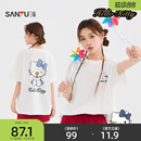 三福短T恤2026夏季HelloKitty印花宽松圆领上衣女装525804